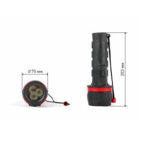 R2D Фонарь ЭРА 3xLED, 2xD, резина, бл (36/72/576) ‎