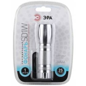 SD1W Фонарь ЭРА 1x1W LED, алюм, 3хААА, бл (20/120/1440) ‎