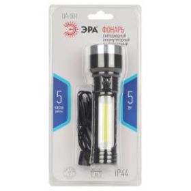 Светодиодный фонарь ЭРА UA-501 универсальный, аккумуляторный, COB+LED, 5 Вт, резина ‎