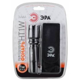 HT1W Фонарь ЭРА 1W LED, алюм, чехол, 3хААА, бл (24/96/576) ‎