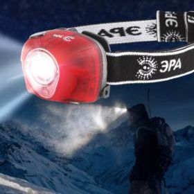 G3W Фонарь ЭРА Налобный 3W LED, коллиматор, 3хААА, 4 режима, бл. (25/100/400) ‎