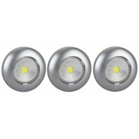 SB-504 Фонарь ЭРА NEW пушлайт "Аврора" [COB, 3xAAA, серебристый, 3шт в кор] (8/48/1152) ‎