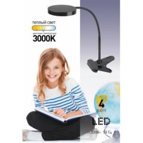 ЭРА наст.светильник NLED-435-4W-BK черный (6/192) ‎