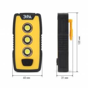 RB-802 Фонарь ЭРА рабочий серия "Практик" [6Вт COB + 1Вт LED, пласт., 3xAAA, защита IP65, крючок, ма ‎
