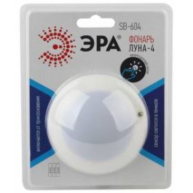 SB-604 Фонарь ЭРА пушлайт "Луна-4" [флюор.сенсор, 3xAAA, серебр., 1 шт в бл.] (12/72/1296) ‎