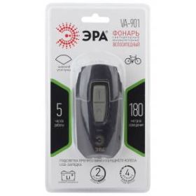 VA-901 Фонарь ЭРА вело [5Вт + COB, подсветка колеса, алюминий, литий, зарядка от USB, бл] (6/24/384) ‎