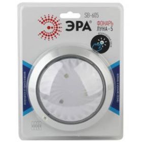 SB-605 Фонарь ЭРА пушлайт "Луна-5" [флюор.сенсор, 4xAA, серебр., 1 шт в бл.] (12/72/432) ‎
