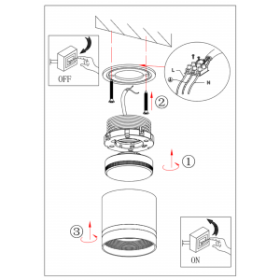 OL9 GX53 BK/WH Подсветка ЭРА Накладной под лампу Gx53, алюминий, цвет черный+белый (40/800) ‎