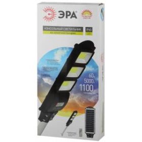 ЭРА Консольный светильник на солн. бат.,COB,с кронштейном,60W,с датчи. движ.,ПДУ,1100lm, 5000К, IP65 ‎