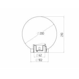 НТУ 01-60-202 ЭРА Светильник садово-парковый шар прозрачный D200mm Е27 (6/90) ‎