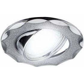 DK17 CH/SH SL Светильник ЭРА декор "звезда со стеклянной крошкой" MR16,12V/220V, 50W,хром/серебряны ‎