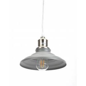 PL4 GR/SN Подвес ЭРА металл, E27, max 60W, d203 мм, шагрень серый/сатин никель (10/210) ‎