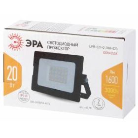 Прожектор светодиодный уличный ЭРА LPR-021-0-30K-020 20Вт 3000К 1600Лм 125х85х50 ‎
