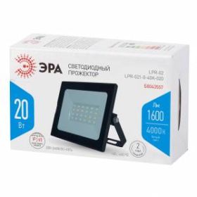 LPR-021-0-40K-020 ЭРА Прожектор светодиодный уличный 20Вт 1600Лм 4000К 125х85х50 (80/1280) ‎