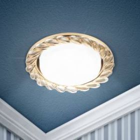 DK83 GD/WH Светильник ЭРА под лампу Gx53, 220V,13W, золото/прозрачный (40/1120) ‎