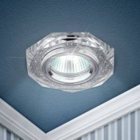 DK5 СH/SL Светильник ЭРА декор стекло многогранник MR16,12V/220V, 50W, GU5,3 зеркальный/хром (50/210 ‎