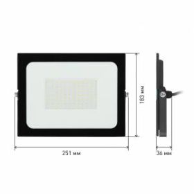 Прожектор светодиодный уличный ЭРА LPR-021-0-65K-100 100Вт 6500К 8000Лм 251x183x36 ‎