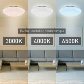 Светильник потолочный светодиодный ЭРА Классик с ДУ SPB-6-60-RC "Sparkle" 60Вт 3000-6500К 4800Лм ‎