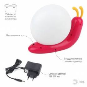 ЭРА светильник-ночник NLED-405-0.5W-M малиновый (36/144) ‎