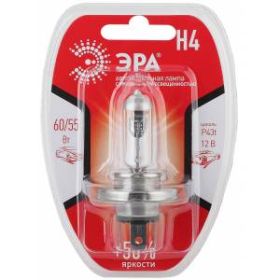 ЭРА Автолампа H4 12V 55W +50% P43t BL (лампа головного света) (10/100/1200) ‎