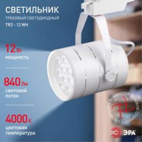 TR3 - 12 WH Трековый Светильник ЭРА 12Вт белый SMD (20/240) ‎