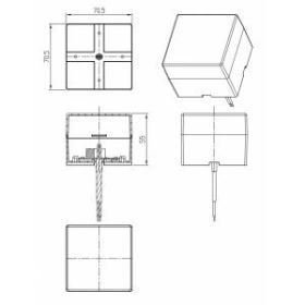 Модуль соединительный светодиодный ЭРА SML-AC-B-6K-04 для светильников SML 3Вт 6500K 270Лм квадрат черный ‎