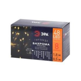 ENIB-01B ЭРА Гирлянда LED Бахрома 1,8 м*0,5 теплый свет 8 режимов 220V, IP20 (100/800) ‎