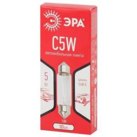 ЭРА Автолампа C5W 12V SV8.5 (лампа для освещения салона, номерного знака) (10/5000/60000) ‎