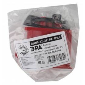 ЭРА Розетка стационарная внутренняя 424 3Р+РЕ 32А 380В IP44 (15/90/1080) ‎