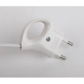 Вилка ЭРА V1 без заземления 6A с кольцом непрямой ввод белая ‎