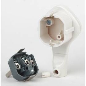 V5(U) ЭРА Вилка ультраплоская c/з 16A с кольцом белая (10/60/1440) ‎