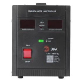 СНПТ-1500-Ц ЭРА Стабилизатор напряжения переносной, ц.д., 140-260В/220/В, 1500ВА (4/80) ‎