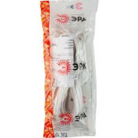 Шнур сетевой с вилкой ЭРА UX-3x0,75-5m-W с заземлением 5м ПВС 3x0,75мм2 белый ‎