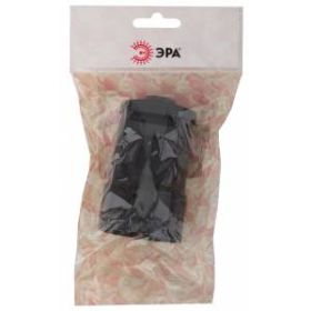Rx1-B ЭРА Розетка кабельная б/з прямая 10A черная (24/384/4608) ‎