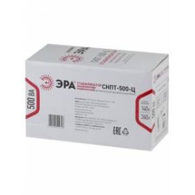 СНПТ-500-Ц ЭРА Стабилизатор напряжения переносной, ц.д., 140-260В/220/В, 500ВА (8/144) ‎