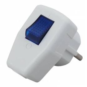 Vx5-W ЭРА Вилка с/з с выключателем 16A белая (24/384/3072) ‎