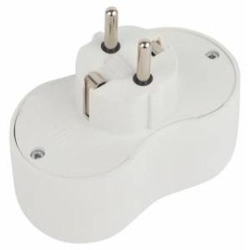 Разветвитель электрический ЭРА SPx-2e-W на 2 розетки с заземлением 16А белый ‎