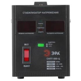 СНПТ-500-Ц ЭРА Стабилизатор напряжения переносной, ц.д., 140-260В/220/В, 500ВА (8/144) ‎