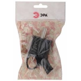 Vx4-B ЭРА Вилка с/з угловая с кольцом 16A черная (24/480/5760) ‎