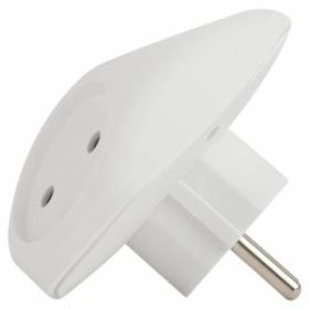 Разветвитель электрический ЭРА SPx-3-W на 3 розетки без заземления 10А белый ‎