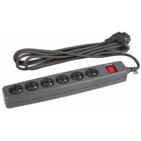 Сетевой фильтр ЭРА SF-6es-4m-B с надежной защитой с заземлением с выключателем 6 розеток 4м 10А черный ‎/ C0039535