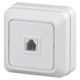 2-302-01 Intro Розетка телефонная RJ11, IP20, ОУ, Quadro, белый (10/200/3600) ‎/ Б0027661