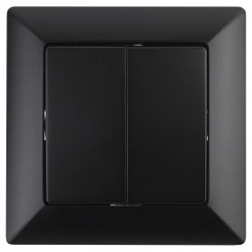 4-104-05 Intro Выключатель двойной, 10А-250В, СУ, Solo, антрацит (10/200/2400) ‎/ Б0043288