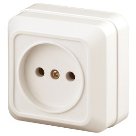 2-201-02 Intro Розетка 2P, 16А-250В, IP20, ОУ, Quadro, сл.кость (10/200/3600) ‎/ Б0027647