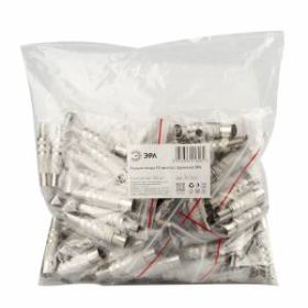 Разъем ЭРА R-TV02 гнездо TV c пружиной никель ‎