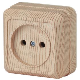 2-201-11 Intro Розетка 2P, 16А-250В, IP20, ОУ, Quadro, сосна (10/200/3600) ‎/ Б0027648