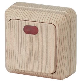 2-102-11 Intro Выключатель с подсветкой, 10А-250В, IP20, ОУ, Quadro, сосна (10/200/3600) ‎/ Б0027636