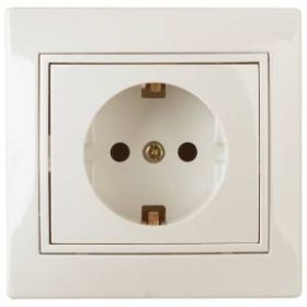 1-202-02 Intro Розетка 2P+E Schuko, 16А-250В, IP20, СУ, Plano, сл.кость (10/200/2000) ‎/ Б0027610