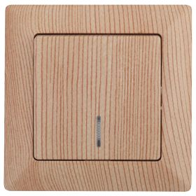 4-102-11 Intro Выключатель с подсветкой, 10А-250В, СУ, Solo, сосна (10/200/2400) ‎/ Б0043276