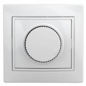 1-401-01 Intro Светорегулятор поворотный, 600Вт 230В, IP20, СУ, Plano, белый (10/200/2000) ‎/ Б0027623